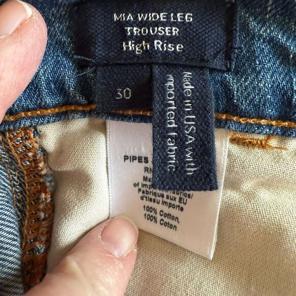 Veronica Beard Mia Wide Leg Trouser High Rise Sz 30 Blue Flare Boho Hippie - Picture 6 of 12